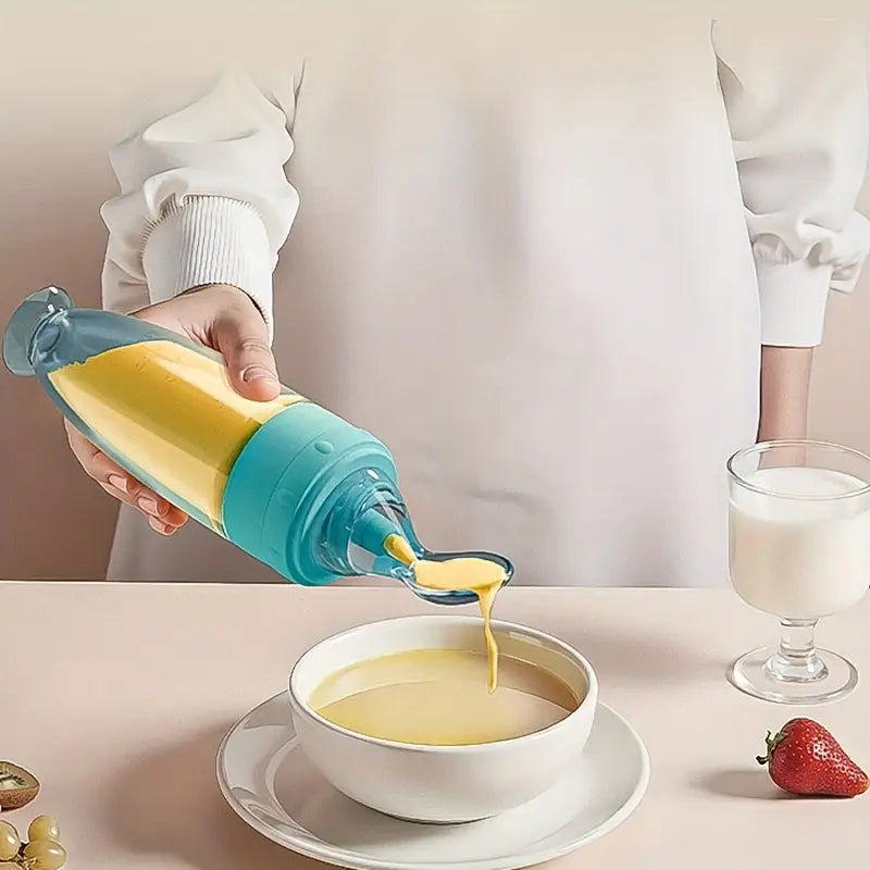 Soft & Safe Silicone Feeding Spoon with Squeezed Spoon