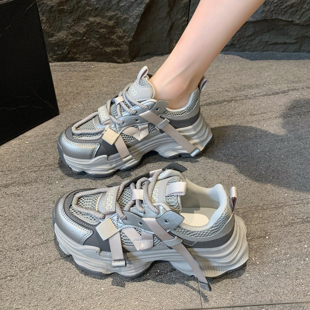 Women's Chunky Sneakers Breathable Mesh Platform Sports Shoes