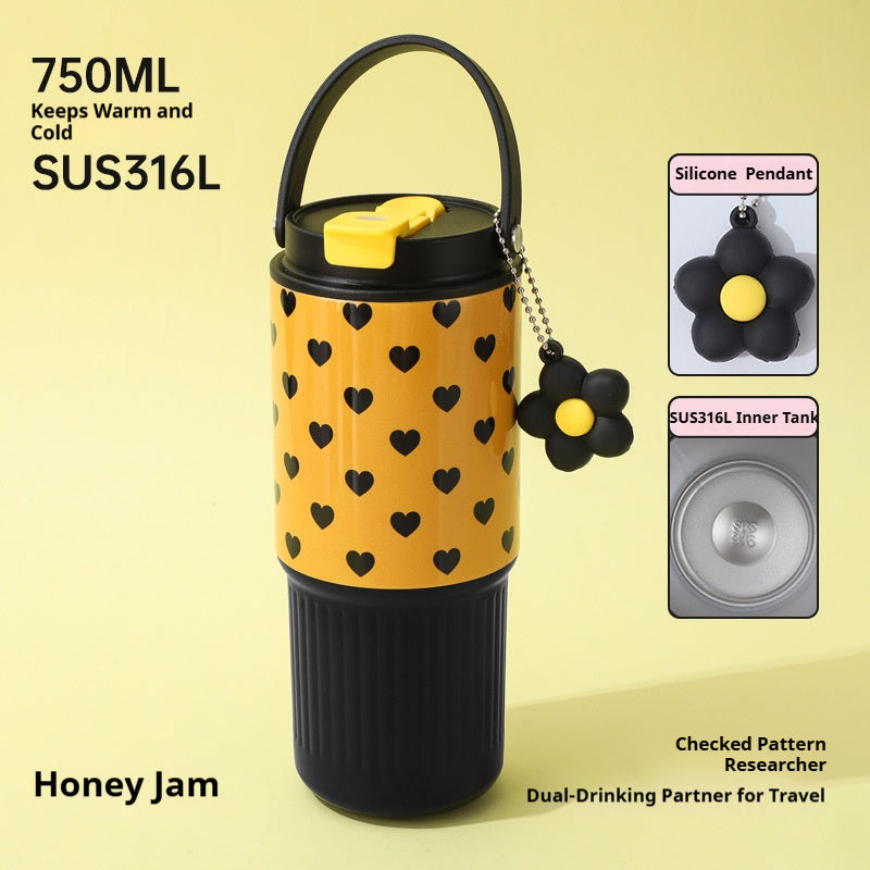 316 Stainless Steel Bottle with Flower Loop Handle