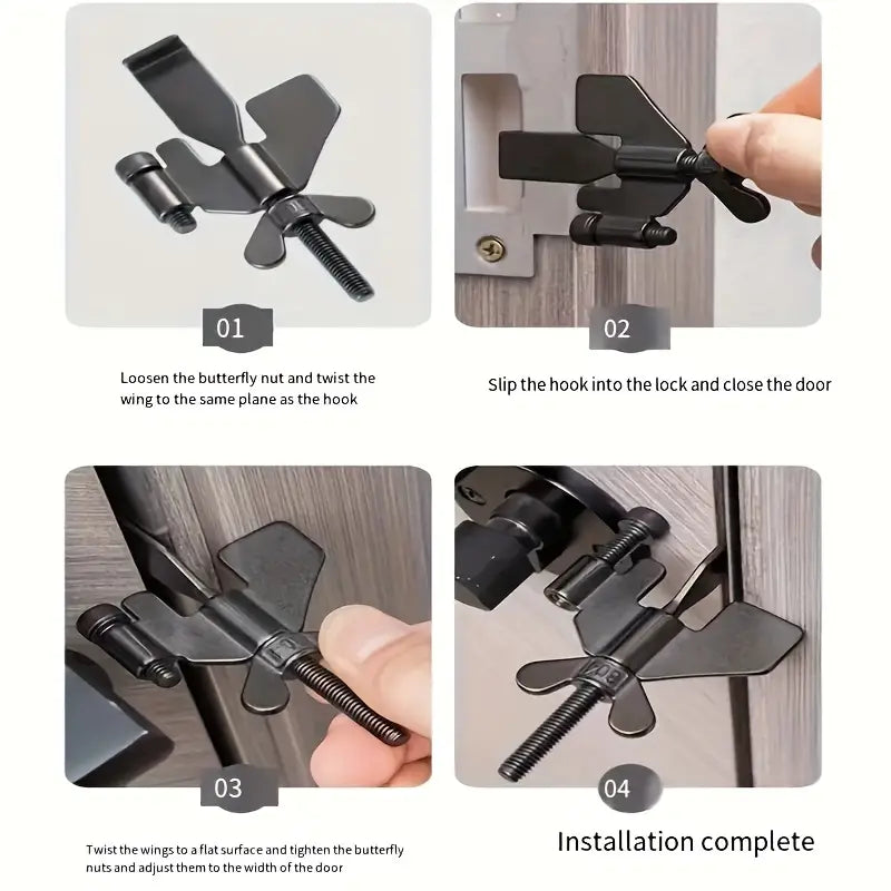 Hotel Door Lock, Solo Living Self-Defense Door Stopper for Travel Anti-Theft Door Blocker