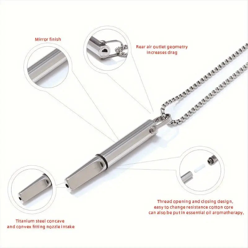 Titanium Steel Core Necklace - Built-In Core Meditation Tool for Anxiety & Calming Mind, Positive Thinking