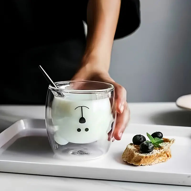 Cute Bear Double Layer High Borosilicate Glass Mug