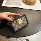 New Women's Black Floral Print Short Wallet Anti-Theft Card Holder