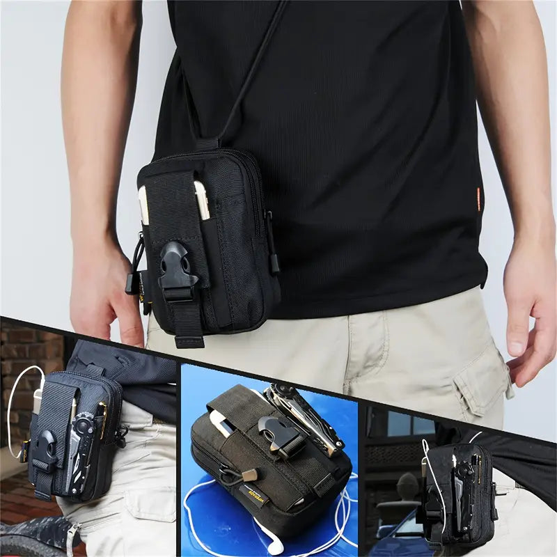 Men's Tactical Belt Bag with Adjustable & Detachable Strap