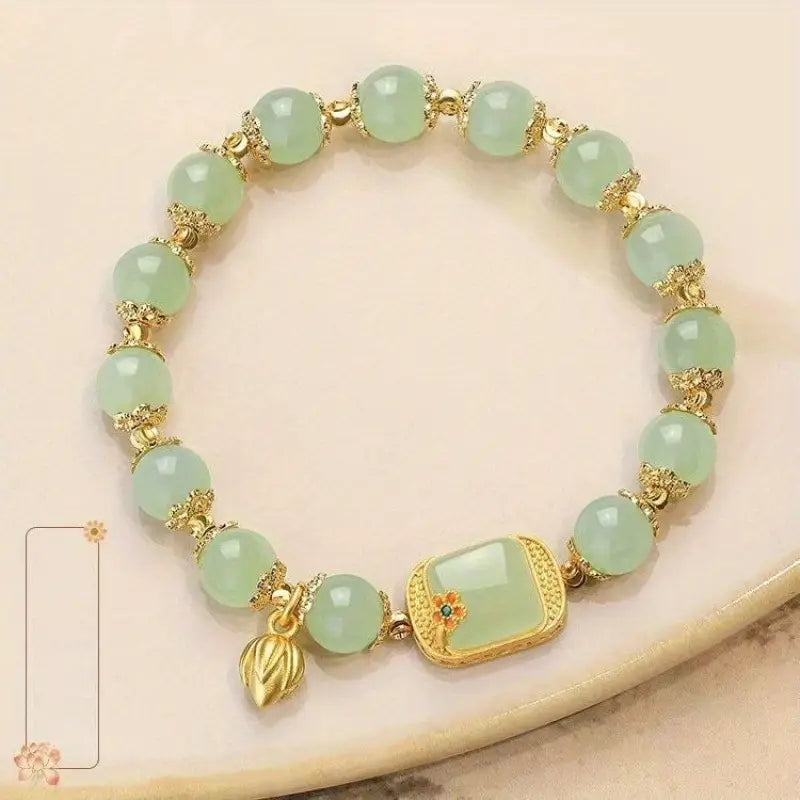 [Hot sale]Natural Hetian Jade Beaded Bracelet
