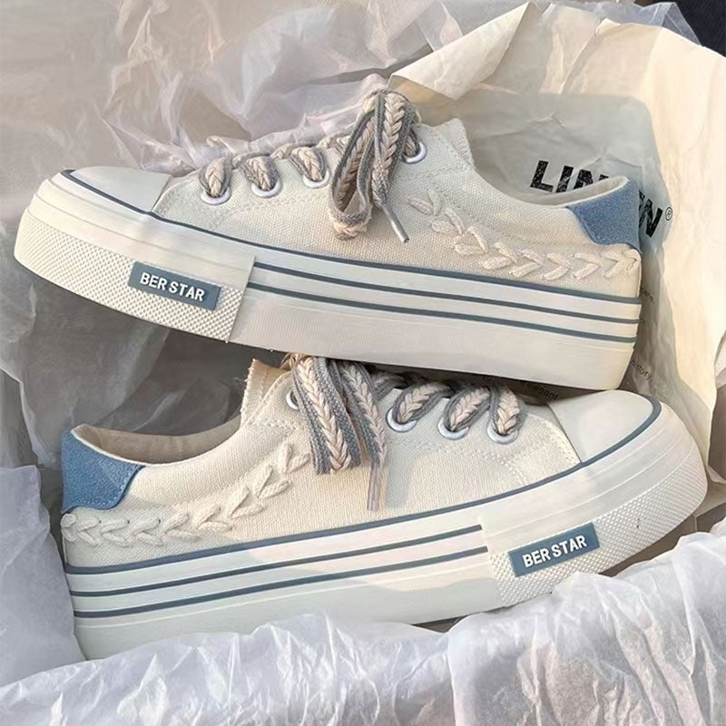 Womens Sneakers Ears of Wheat Platform Shoes