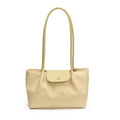 2025  Trendy Beige Nylon Tote Bag with Magnetic Closure Decorative Pompom