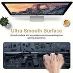 1pc Gun Design Art Large Mouse Pad