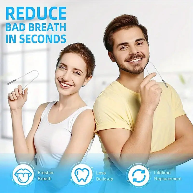 3pcs Stainless Steel Tongue Scrapers Set