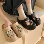 ASOFTER Women'S EVA Clog Shoes - Cute Bunny & Heart Design