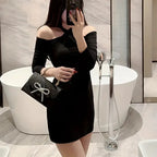 Elegant Glitter Evening Clutch with Diamond-Studded Bow