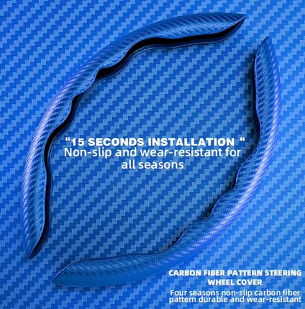 1 Pair(2pcs) Universal Carbon Fiber Pattern Car Steering Wheel Cover