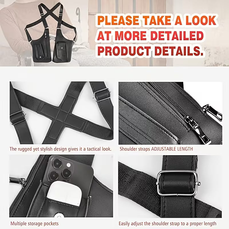 1pc of Anti-theft Crossbody Bag Provides You with Double Protection, Keeping Your Valuables Safe from Pickpockets. The Men's Anti-theft Wallet Features an Adjustable Shoulder Strap with a Buckle, Allowing You to Adjust It to Fit Your Height, Suitable