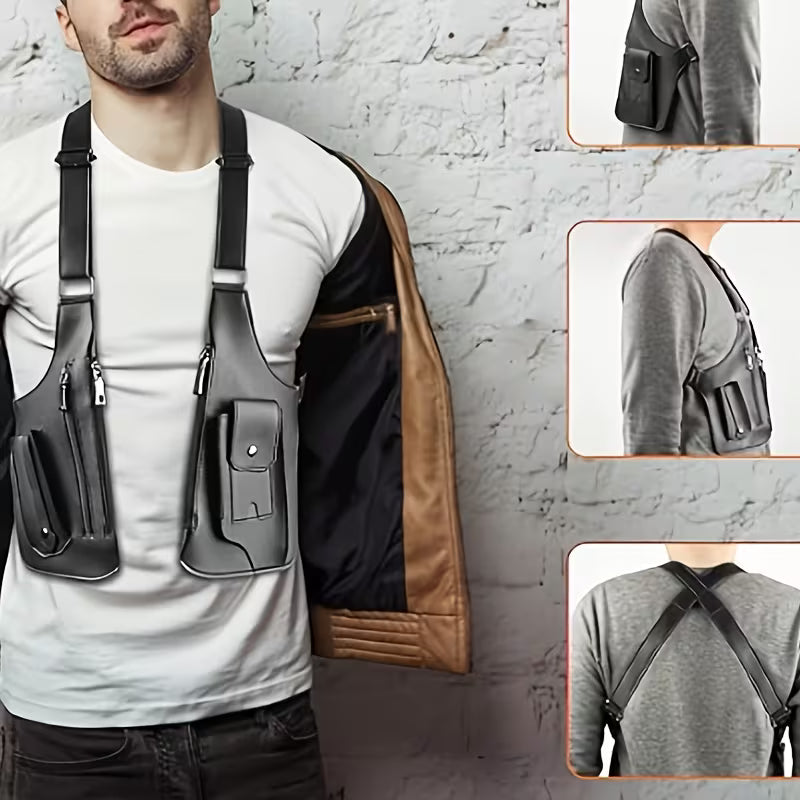 1pc of Anti-theft Crossbody Bag Provides You with Double Protection, Keeping Your Valuables Safe from Pickpockets. The Men's Anti-theft Wallet Features an Adjustable Shoulder Strap with a Buckle, Allowing You to Adjust It to Fit Your Height, Suitable