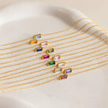 Dainty Baguette Birthstone Bracelet
