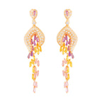 ✨✨/ Luxury  Fashionable Ladies  Colorful Zircon Tassels S925 Silver Post Earrings/✨✨