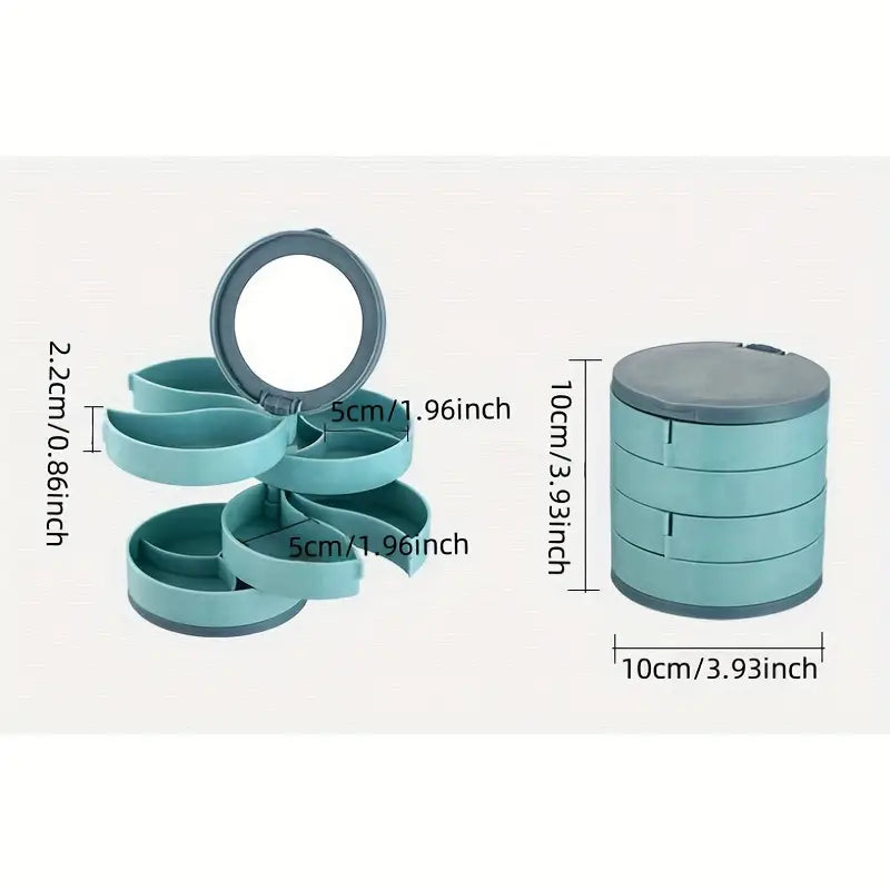 4 Layers Rotatable Jewelry Storage Box