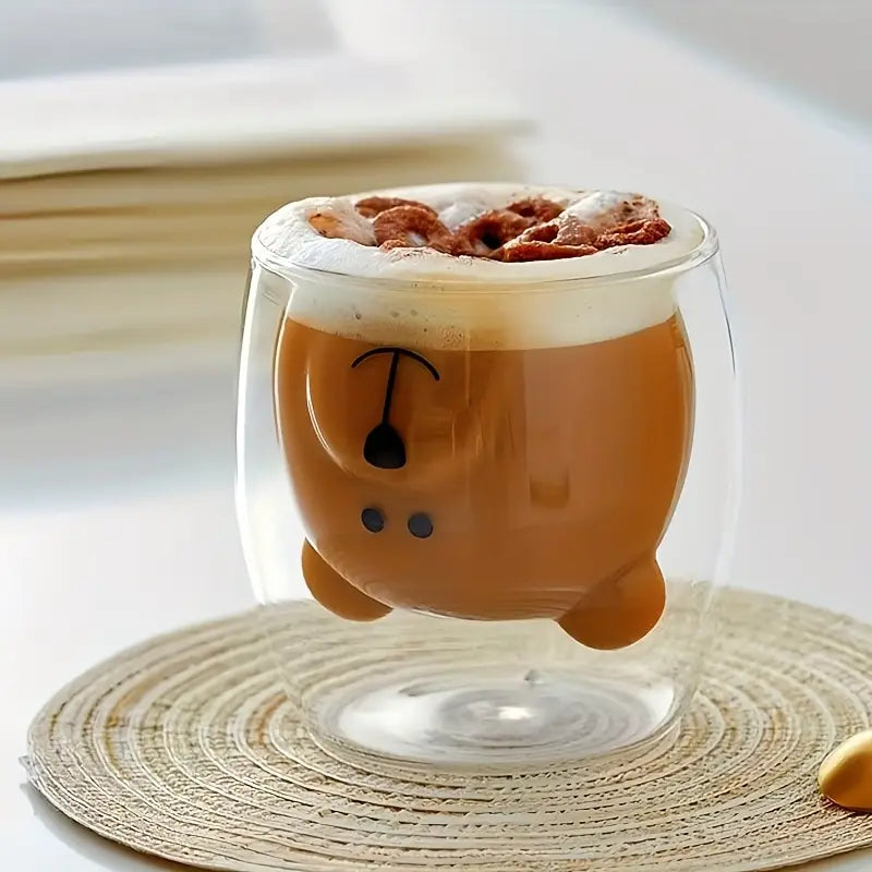 Cute Bear Double Layer High Borosilicate Glass Mug