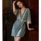 Blushy Silk 5 Piece Pajama Set