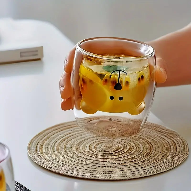 Cute Bear Double Layer High Borosilicate Glass Mug