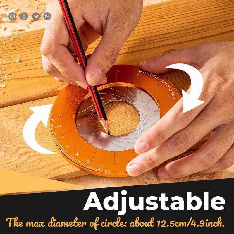 Adjustable Circle Drawing Ruler Tool