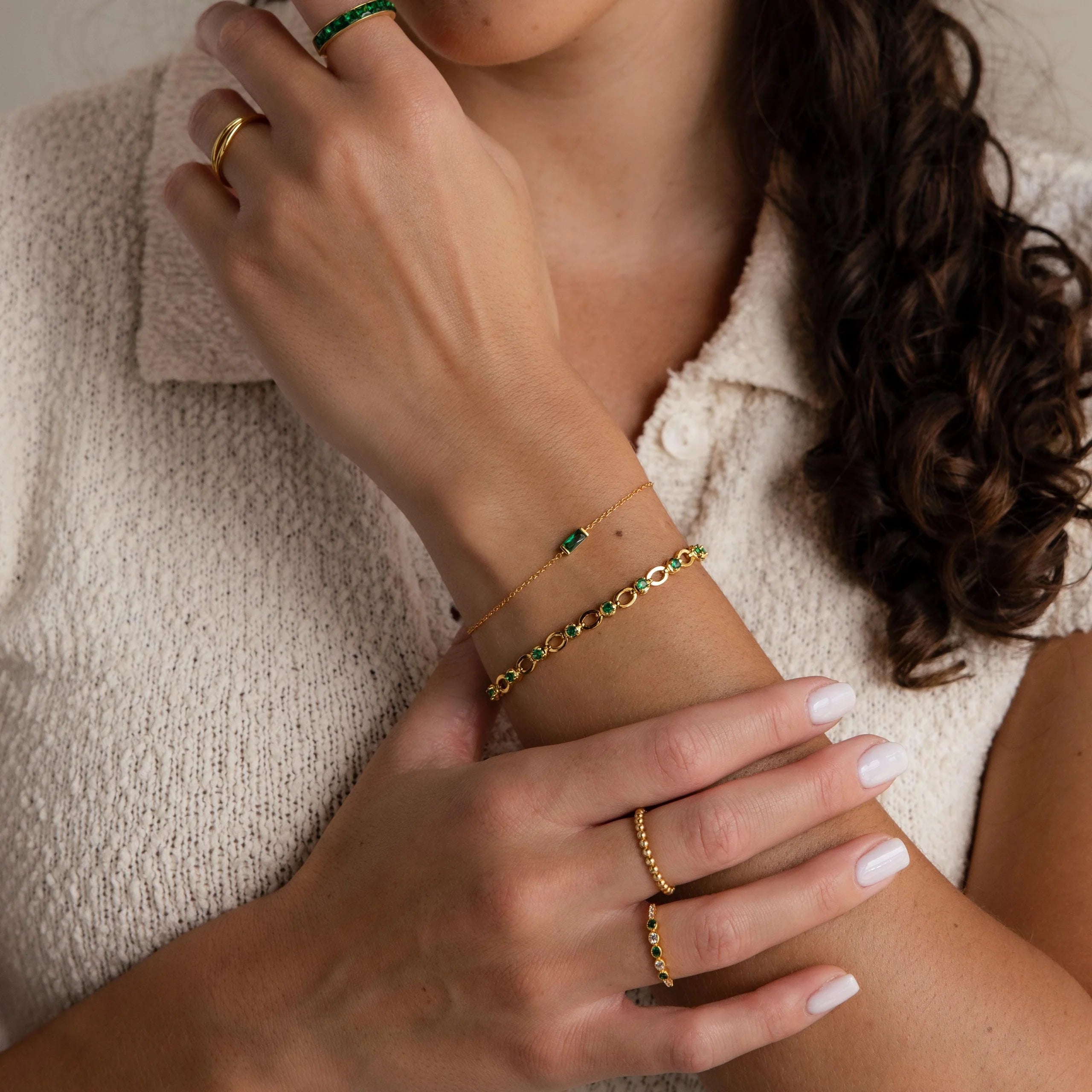Dainty Baguette Birthstone Bracelet