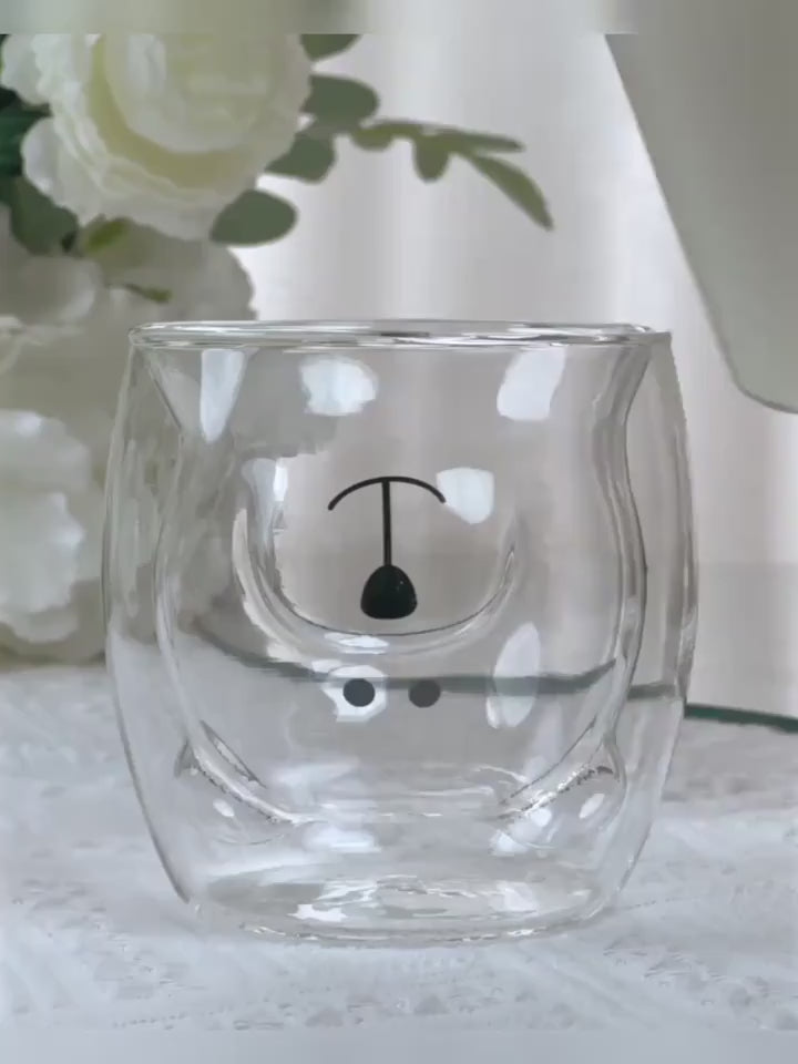 Cute Bear Double Layer High Borosilicate Glass Mug