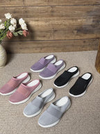 New Summer Women's Shoes Breathable Half Slipper Mesh Upper with Comfortable Sole