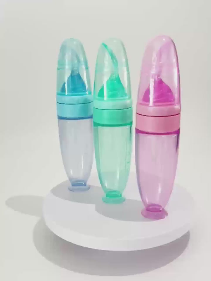 Soft & Safe Silicone Feeding Spoon with Squeezed Spoon