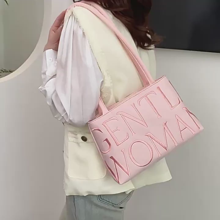 Gentle Woman Colorful Nylon Shoulder Bag  Letter Design Single Shoulder Women's Bag