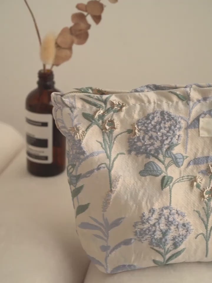 Floral Toiletry Bag for Travel - Lightweight, Portable Makeup Pouch with Zipper Closure