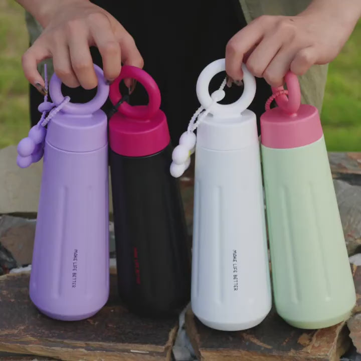 Women's 316 Stainless Steel Water Bottle Elegant Portable Kettle with Handle