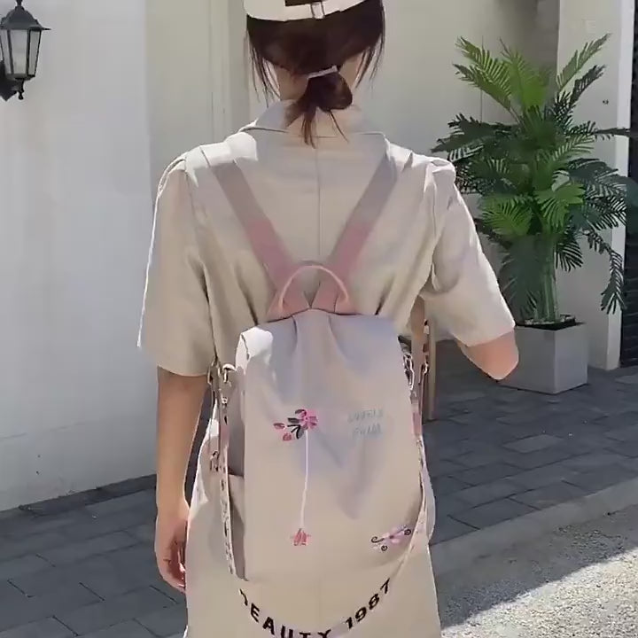 Women'S Anti-Theft Floral Embroidered Backpack