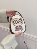 Women's Adjustable Crossbody Bag with Cute Cat Animal Print